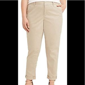 Lane Bryant Girlfriend Chino Ankle Pants Khaki